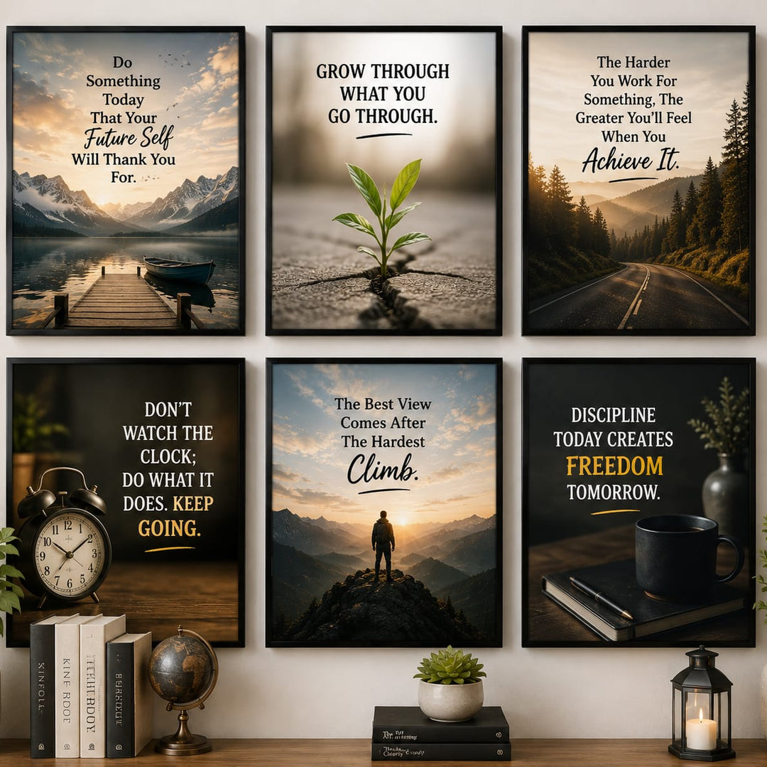 Set of 6 Motivational Inspirational Wall Art Prints
